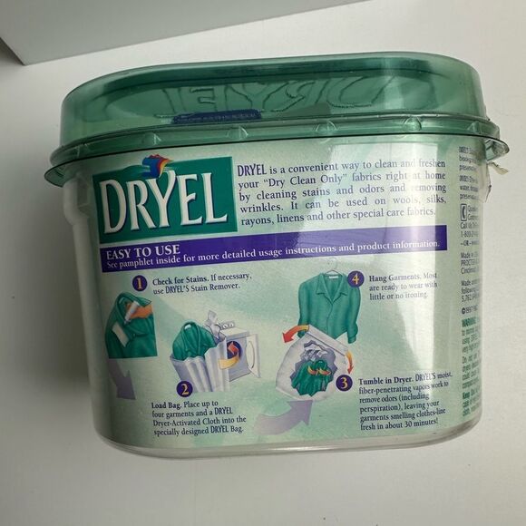 Dryel Starter Kit , 6 Dryer Cloths, 2 Bottles of Stain Remover & 8 Pads NO bag - Picture 3 of 9